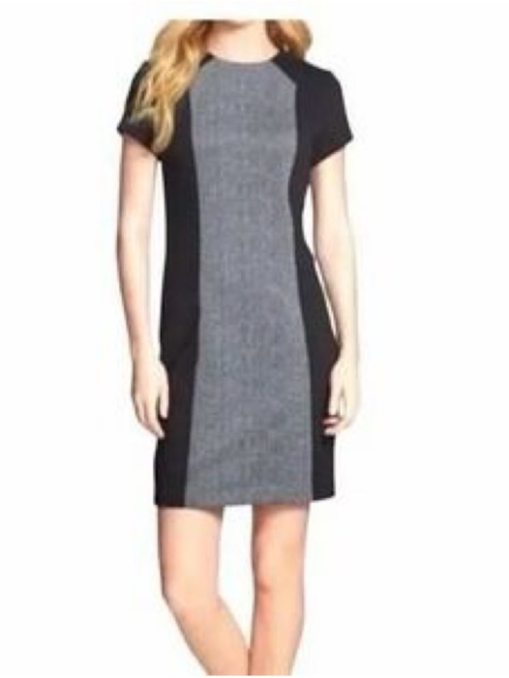NWT MICHAEL Michael Kors Black and Gray Colorblock Short Sleeve 12 Dress size